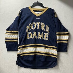 Notre Dame Hockey Jersey Shirt Youth L/XL Reebok Fighting Irish NCAA Y2k Vtg